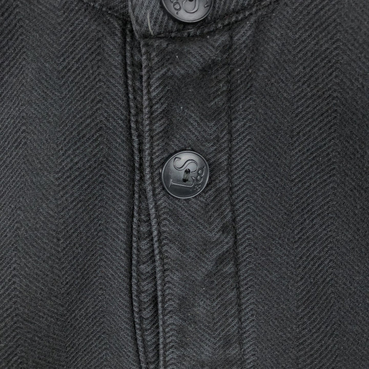 90'S Levi's Herringbone Henley Neck Thermal Long-Sleeve T-Shirt, Men's Size L (Equivalent), Vintage cotton black type Vintage Second Hand