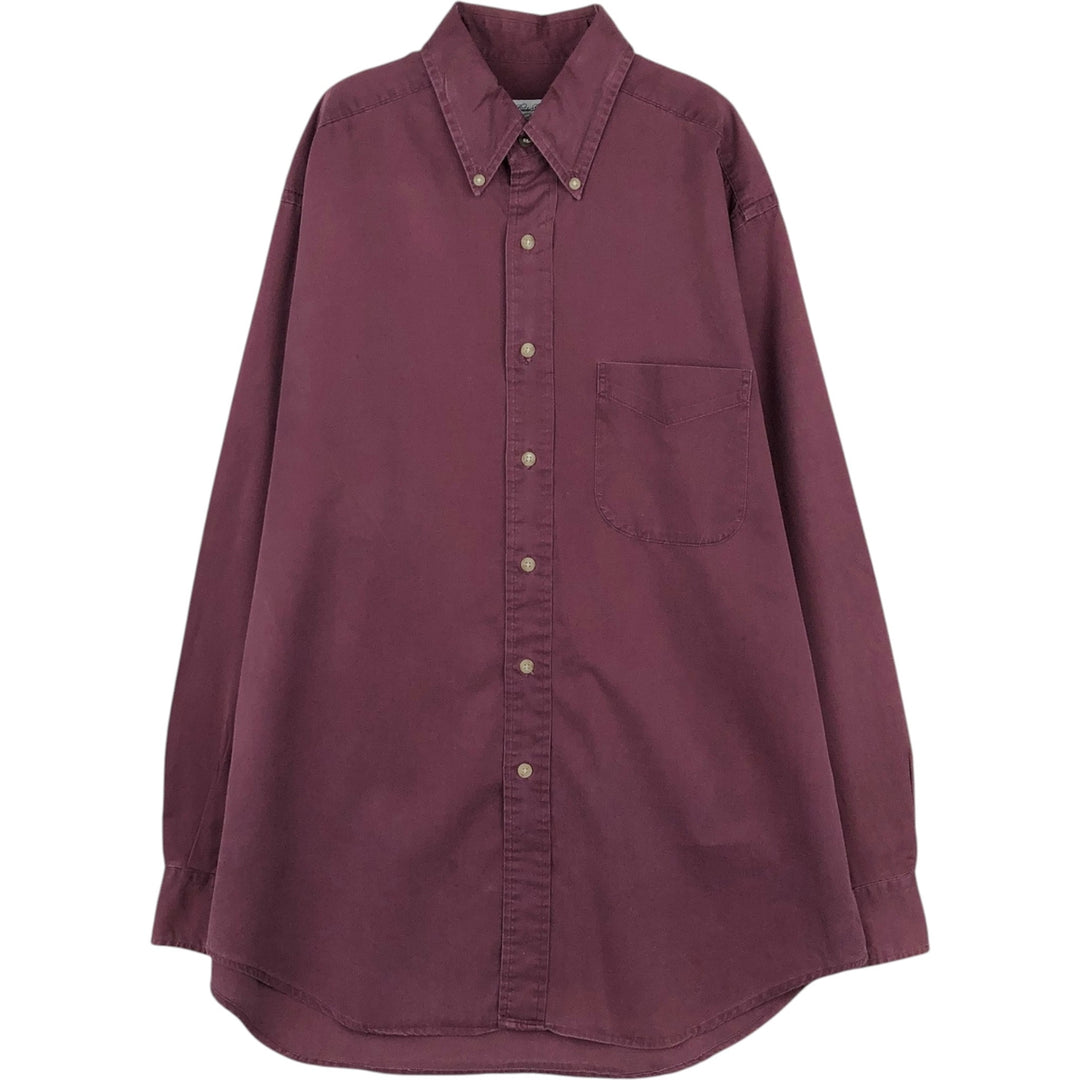 Brooks Brothers long-sleeved button-down shirt, men's size M cotton wine-red Vintage Second Hand