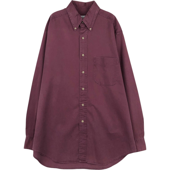 Brooks Brothers long-sleeved button-down shirt, men's size M cotton wine-red Vintage Second Hand