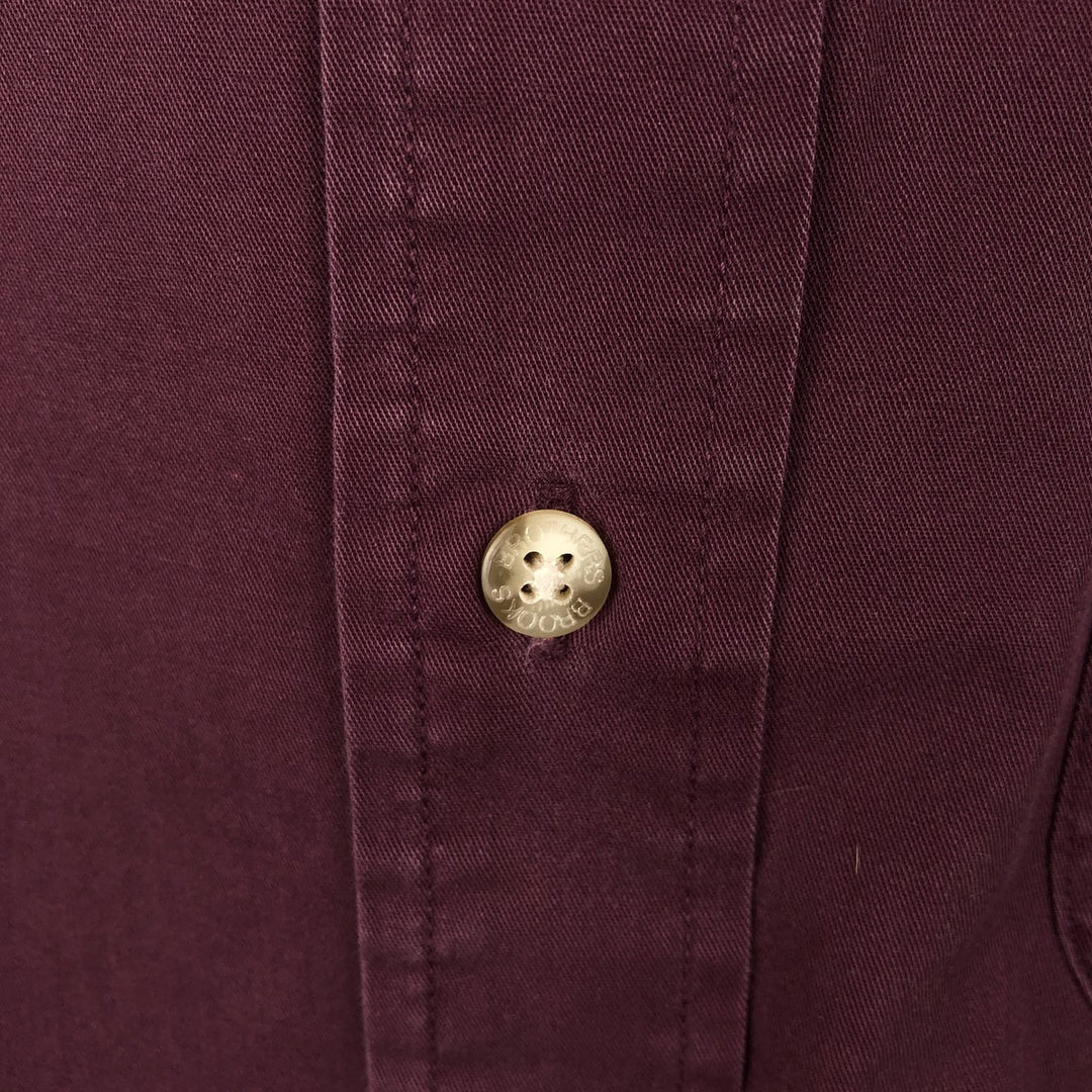 Brooks Brothers long-sleeved button-down shirt, men's size M cotton wine-red Vintage Second Hand