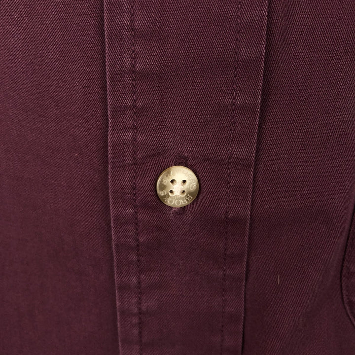 Brooks Brothers long-sleeved button-down shirt, men's size M cotton wine-red Vintage Second Hand