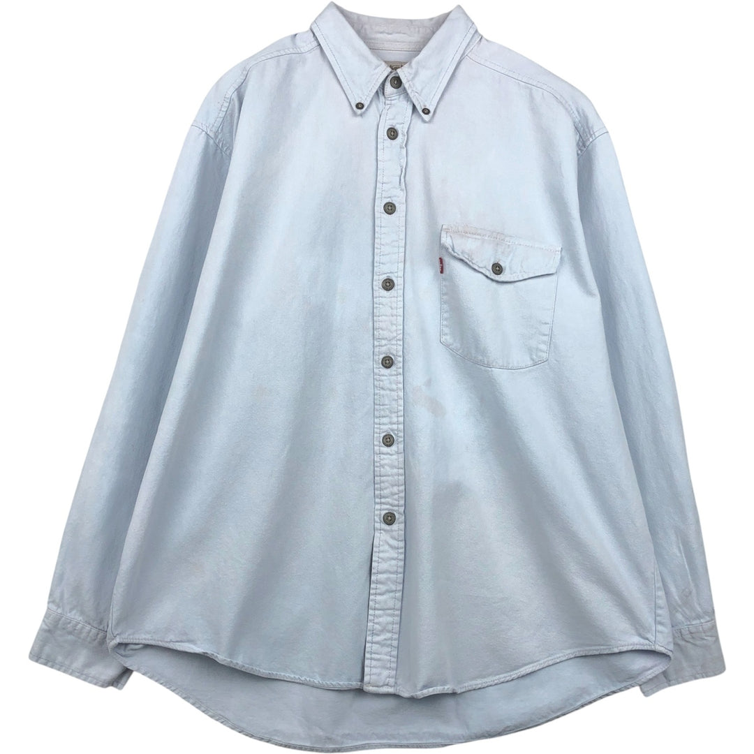 Levi's RED TAB Long-Sleeve Button-Down Denim Shirt, Men's Size XL (approx.) cotton Blue type light blue Vintage Second Hand