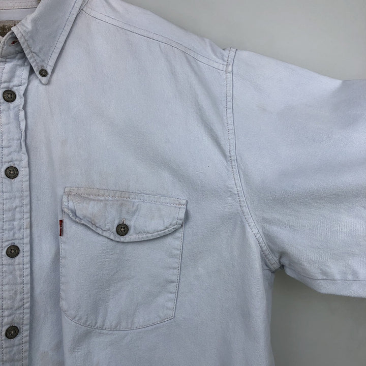Levi's RED TAB Long-Sleeve Button-Down Denim Shirt, Men's Size XL (approx.) cotton Blue type light blue Vintage Second Hand
