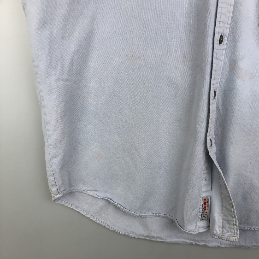 Levi's RED TAB Long-Sleeve Button-Down Denim Shirt, Men's Size XL (approx.) cotton Blue type light blue Vintage Second Hand