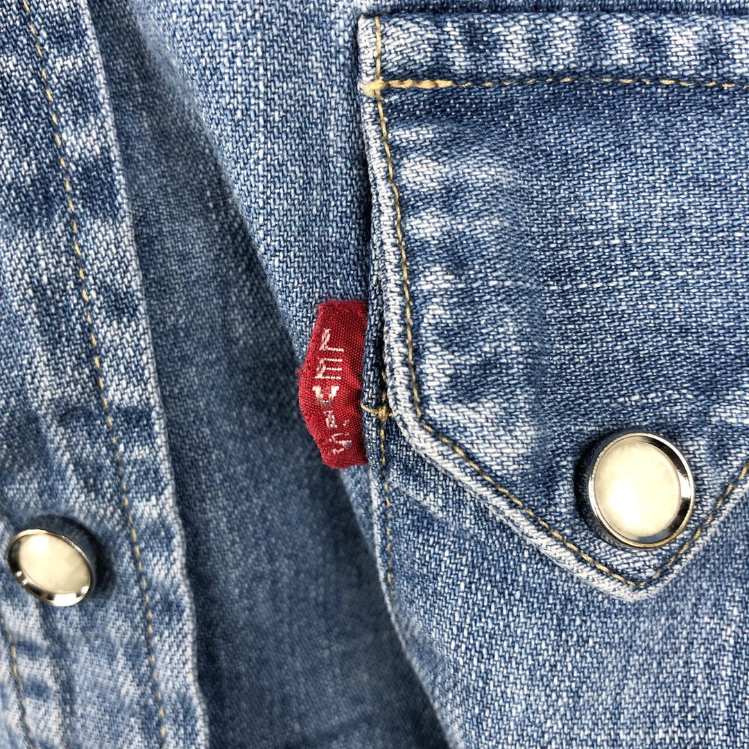 Levi's Big E Long-Sleeve Denim Western Shirt, Men's Size L (approx.) cotton blue type Vintage Second Hand