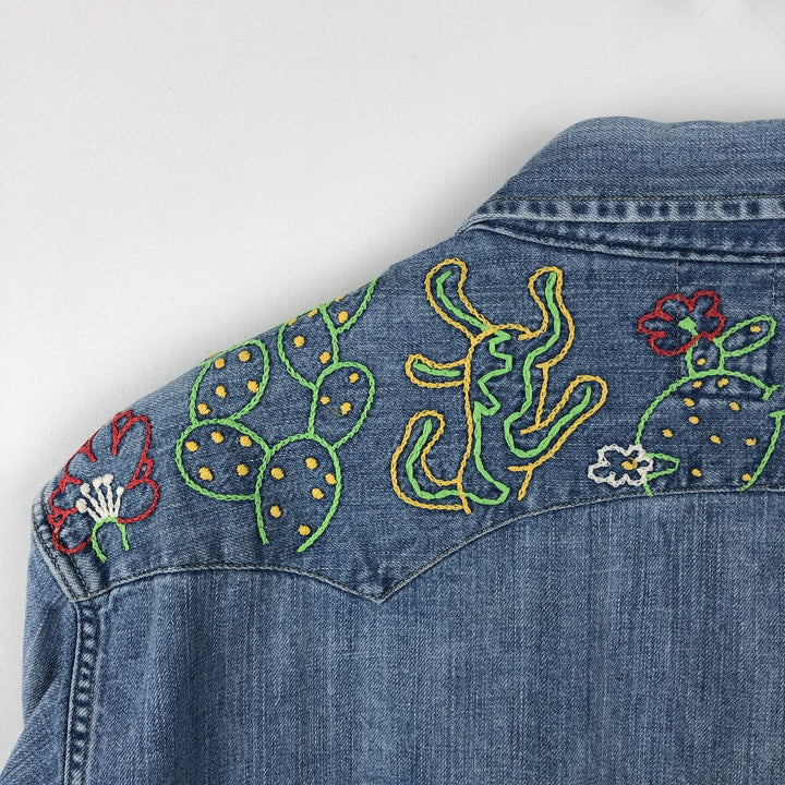 Levi's Big E Long-Sleeve Denim Western Shirt, Men's Size L (approx.) cotton blue type Vintage Second Hand