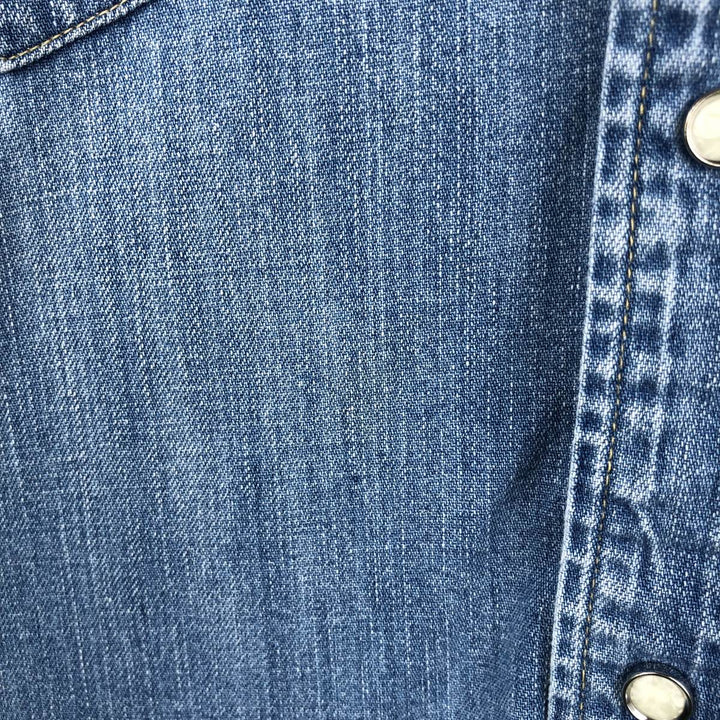 Levi's Big E Long-Sleeve Denim Western Shirt, Men's Size L (approx.) cotton blue type Vintage Second Hand