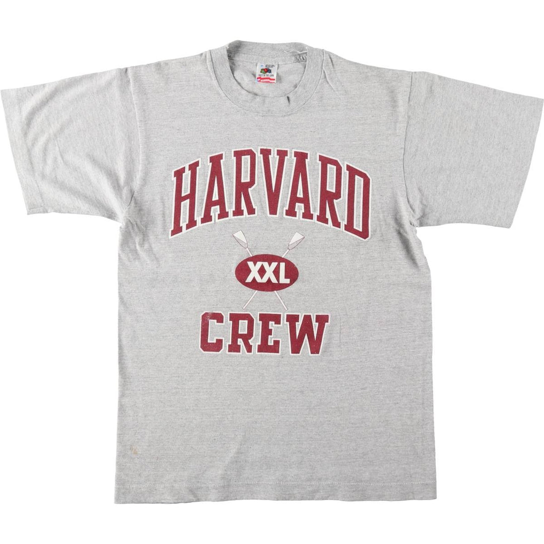90'S Fruit of the Loom Harvard University Triple Print College T-Shirt, Made in USA, Women's Size M (Equivalent) Vintage cotton gray type Vintage Second Hand