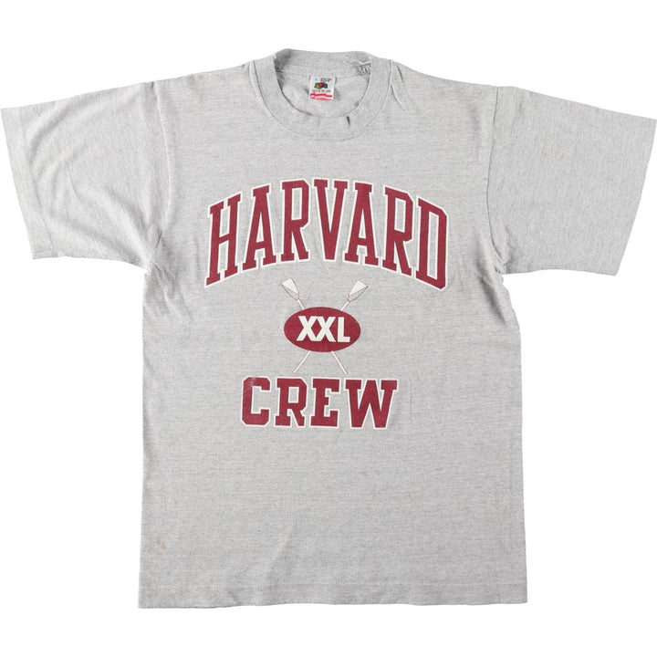 90'S Fruit of the Loom Harvard University Triple Print College T-Shirt, Made in USA, Women's Size M (Equivalent) Vintage cotton gray type Vintage Second Hand