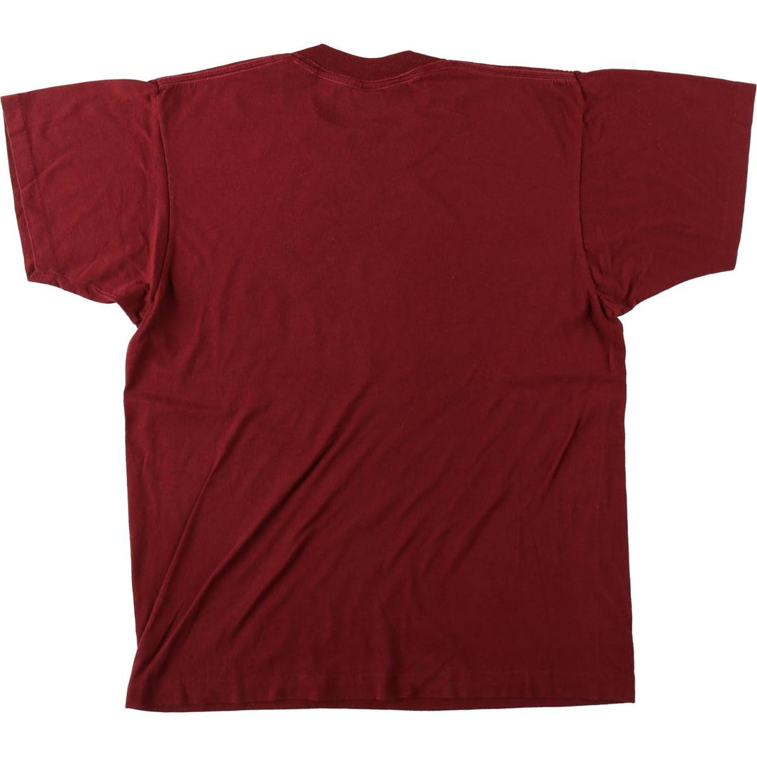 80'S Screen Stars Triple Print College T-Shirt, Made in USA, Women's Size L (Equivalent), Vintage cotton wine-red Vintage Second Hand