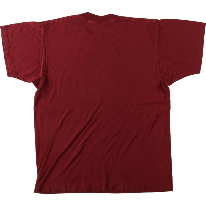 80'S Screen Stars Triple Print College T-Shirt, Made in USA, Women's Size L (Equivalent), Vintage cotton wine-red Vintage Second Hand