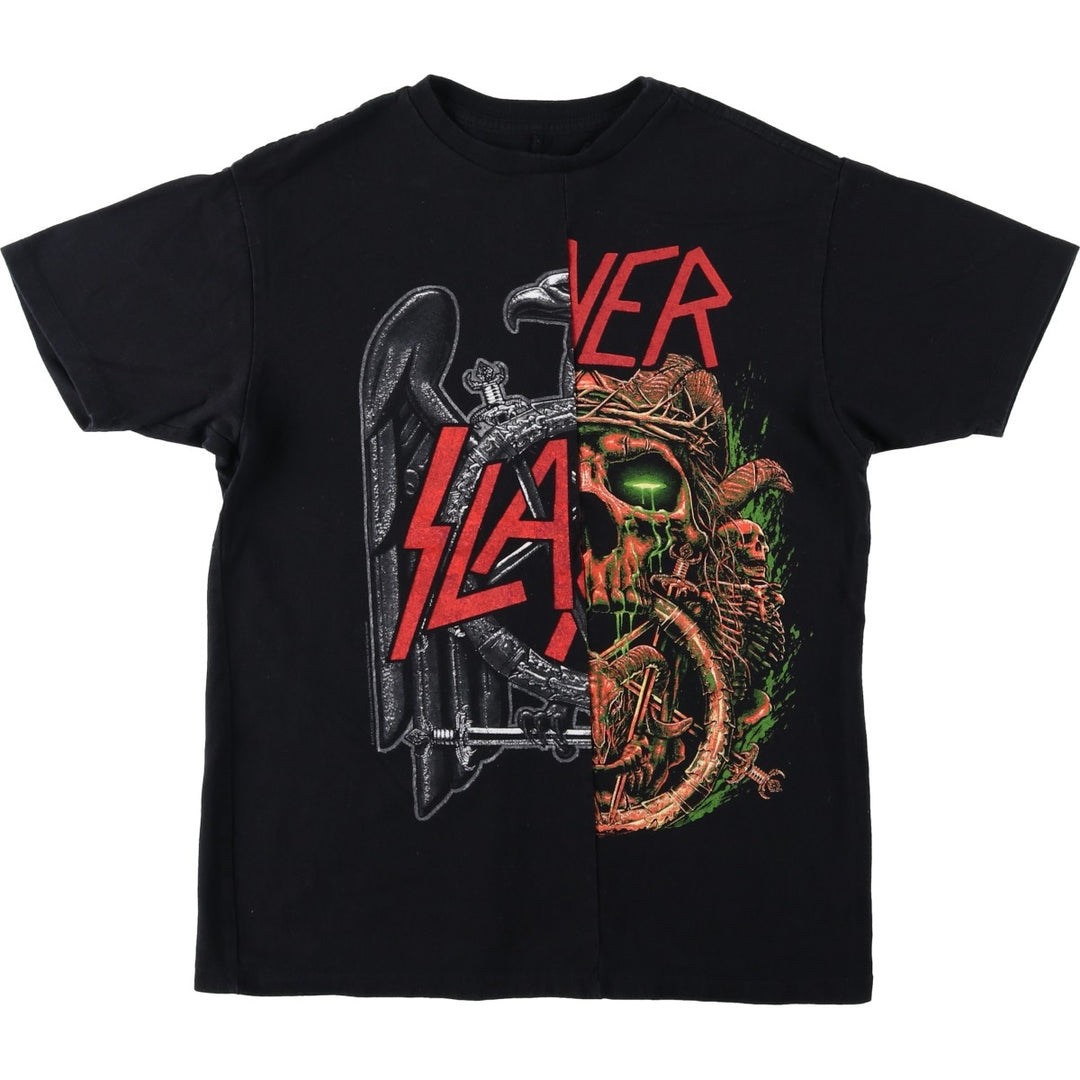 SLAYER Band T-Shirt, Made in USA, Women's Size M (approx.) cotton black type Vintage Second Hand
