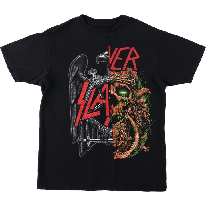 SLAYER Band T-Shirt, Made in USA, Women's Size M (approx.) cotton black type Vintage Second Hand