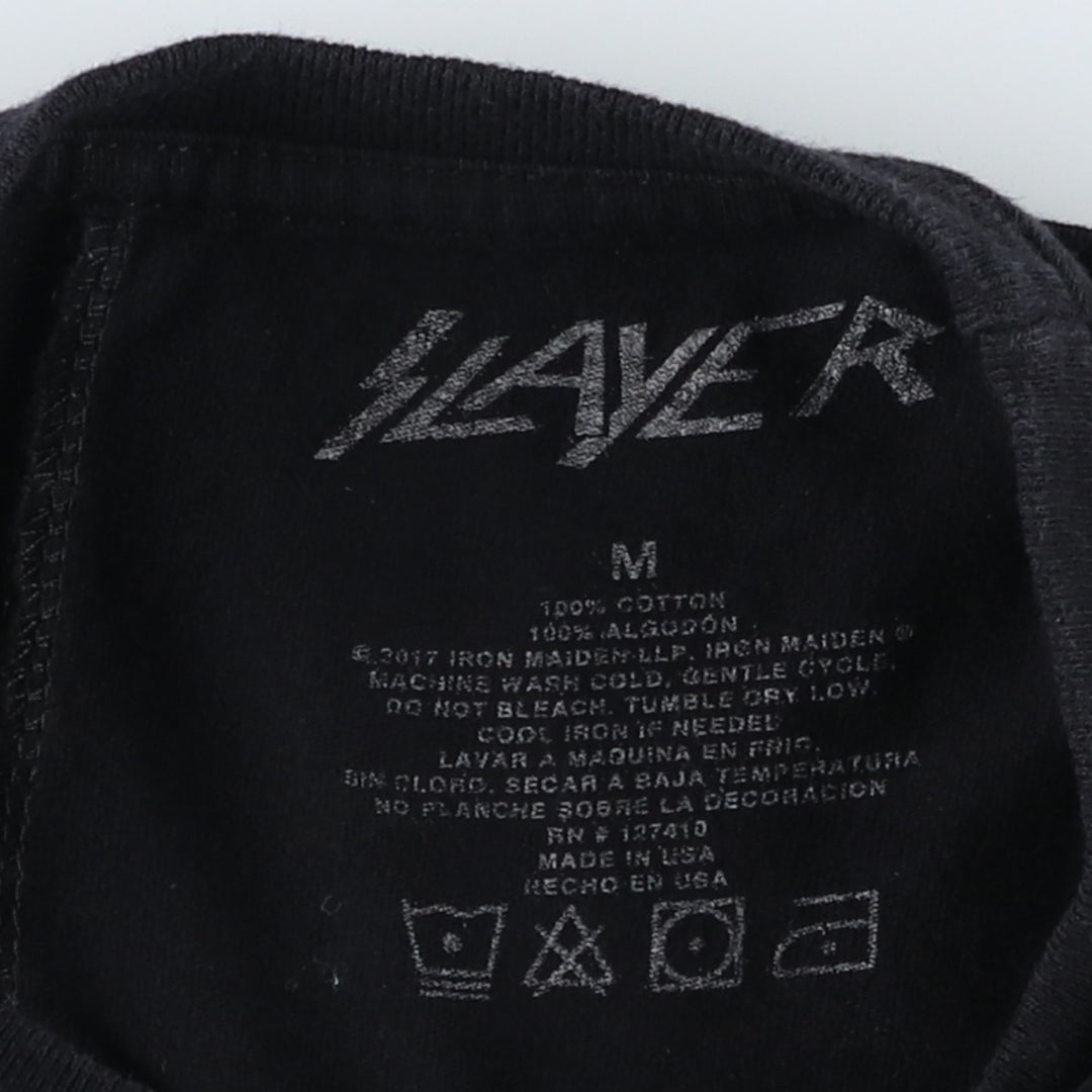 SLAYER Band T-Shirt, Made in USA, Women's Size M (approx.) cotton black type Vintage Second Hand