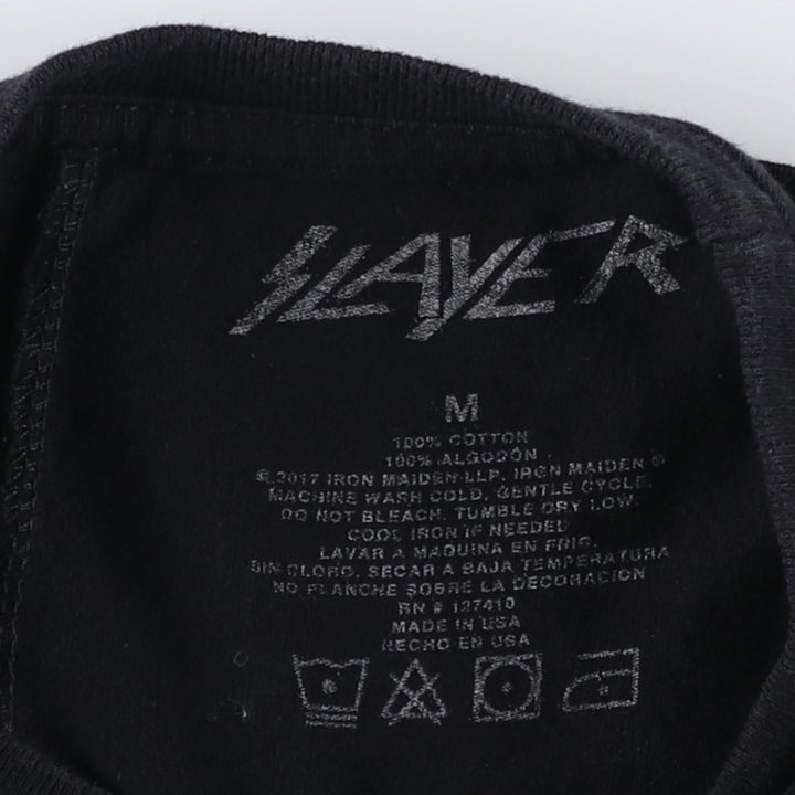 SLAYER Band T-Shirt, Made in USA, Women's Size M (approx.) cotton black type Vintage Second Hand