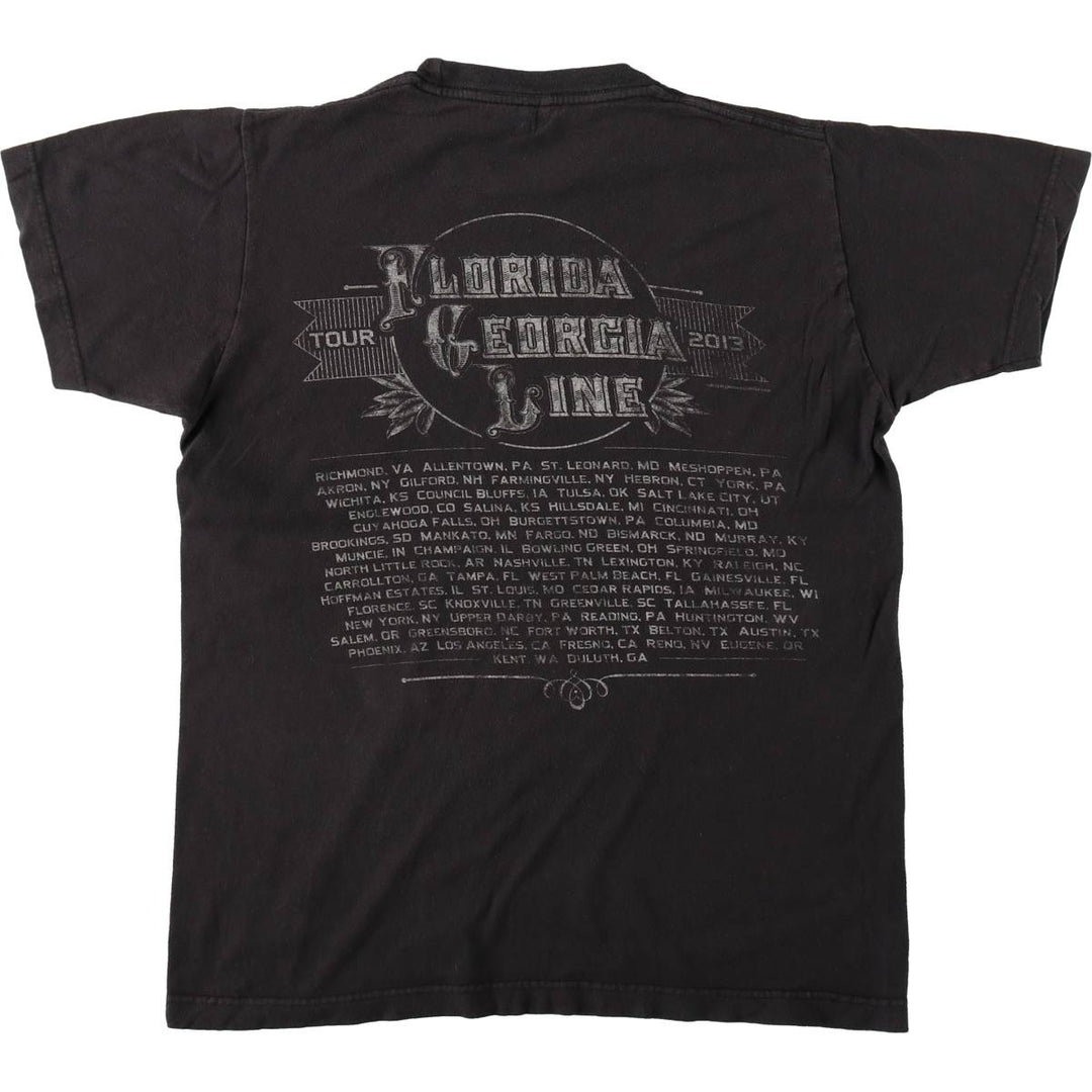 TULTEX FLORIDA GEORGIA LINE Band T-shirt (Women's Size S) cotton black type Vintage Second Hand