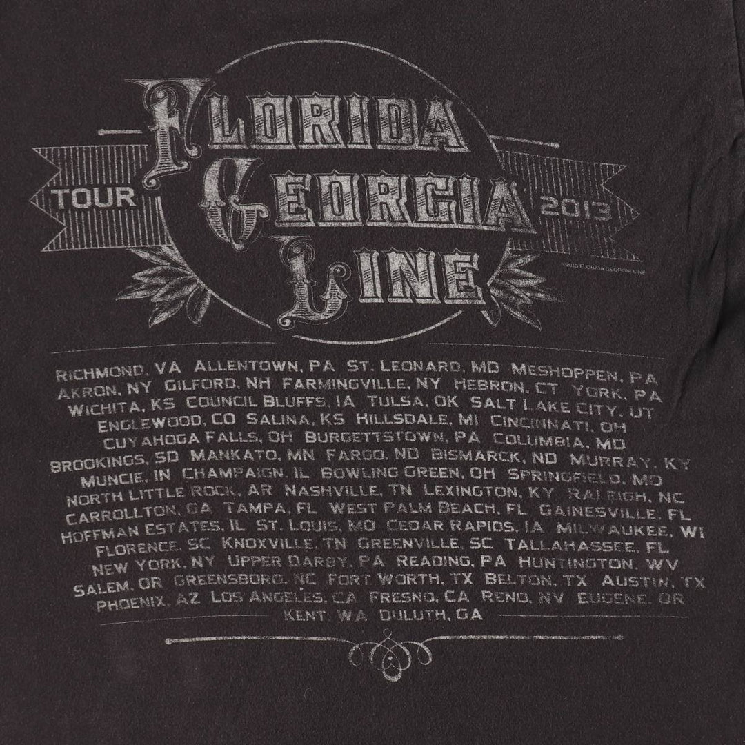 TULTEX FLORIDA GEORGIA LINE Band T-shirt (Women's Size S) cotton black type Vintage Second Hand