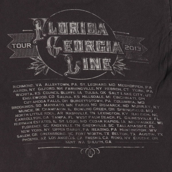 TULTEX FLORIDA GEORGIA LINE Band T-shirt (Women's Size S) cotton black type Vintage Second Hand