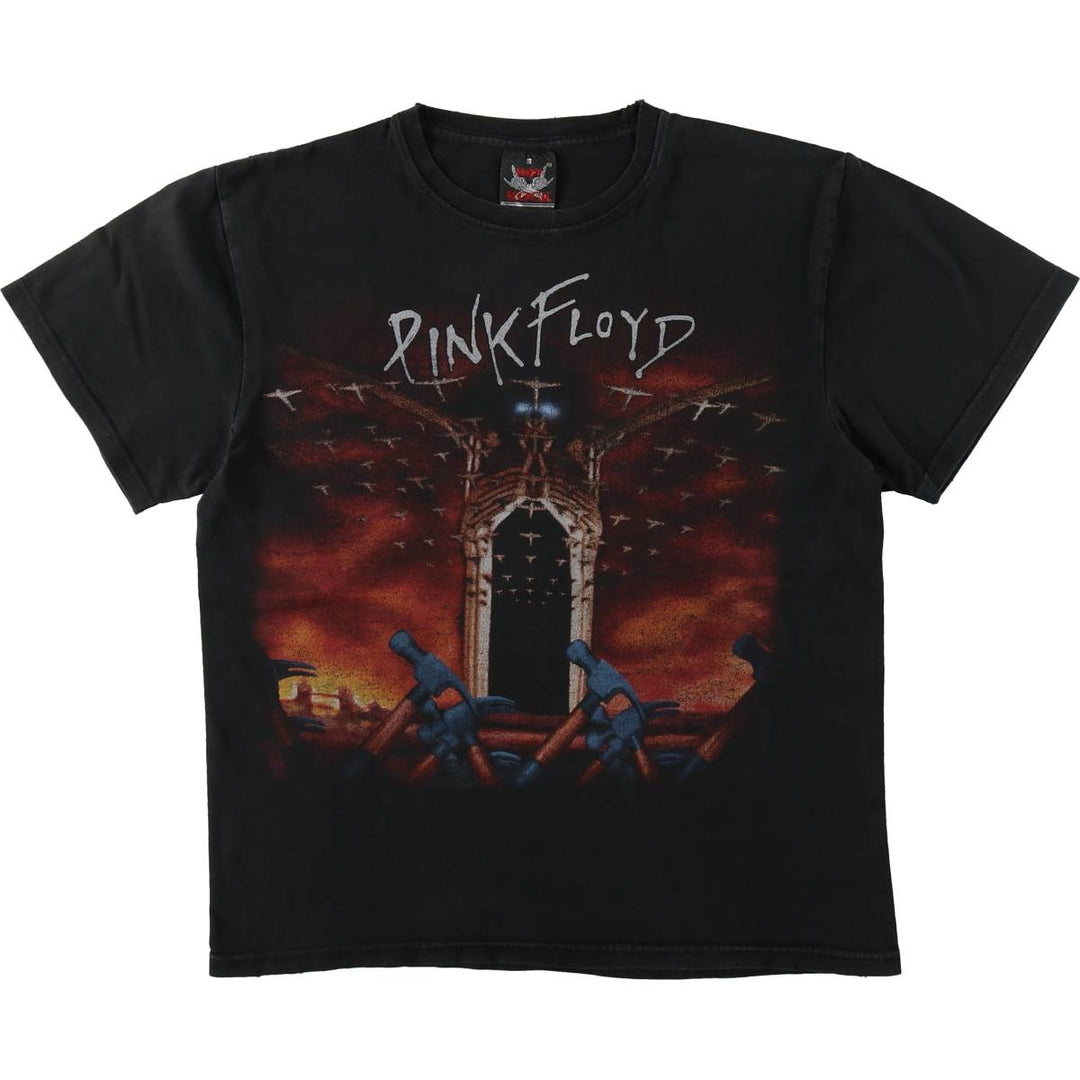 HOT ROCK PINK FLOYD Band T-shirt (Women's size S equivalent) cotton black type Vintage Second Hand