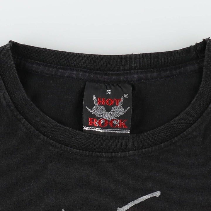 HOT ROCK PINK FLOYD Band T-shirt (Women's size S equivalent) cotton black type Vintage Second Hand