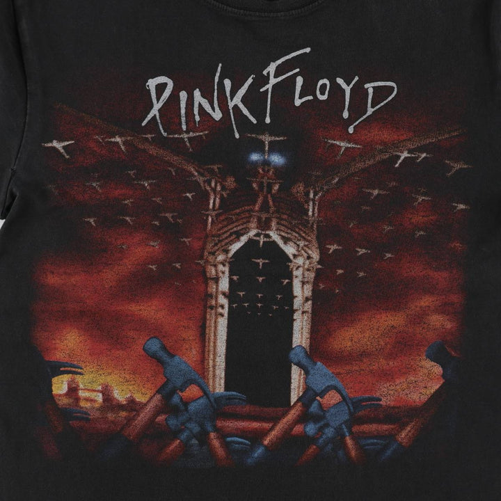 HOT ROCK PINK FLOYD Band T-shirt (Women's size S equivalent) cotton black type Vintage Second Hand