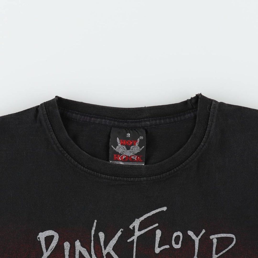 HOT ROCK PINK FLOYD Band T-shirt (Women's size S equivalent) cotton black type Vintage Second Hand