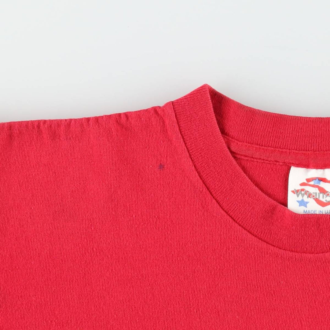 ~90'S Wrangler Short-Sleeve Printed T-Shirt, Made in USA, Men's Size M (Equivalent), Vintage cotton red type Vintage Second Hand