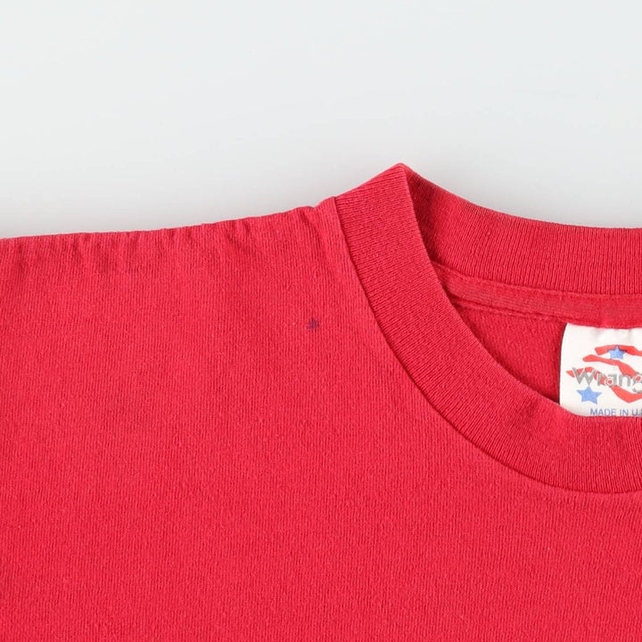 ~90'S Wrangler Short-Sleeve Printed T-Shirt, Made in USA, Men's Size M (Equivalent), Vintage cotton red type Vintage Second Hand