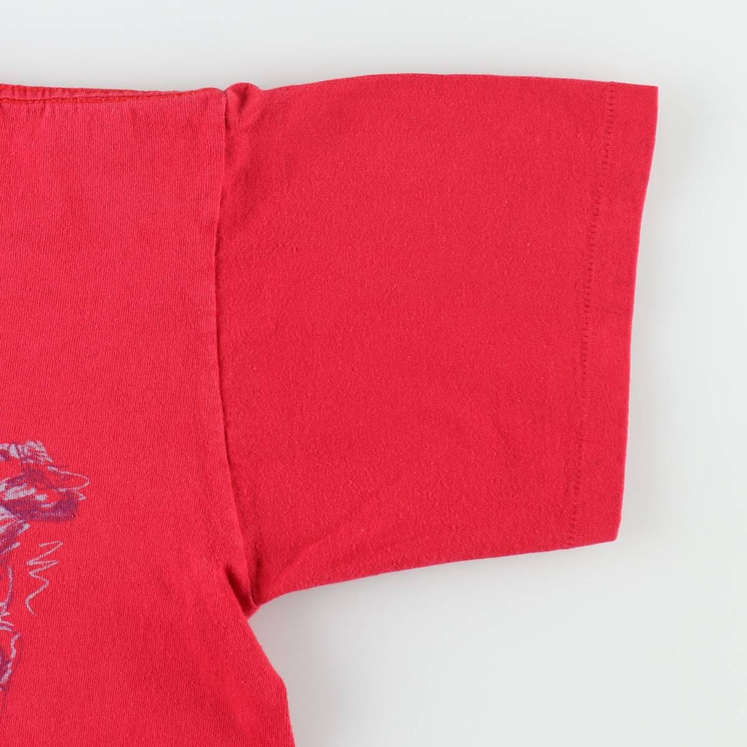 ~90'S Wrangler Short-Sleeve Printed T-Shirt, Made in USA, Men's Size M (Equivalent), Vintage cotton red type Vintage Second Hand