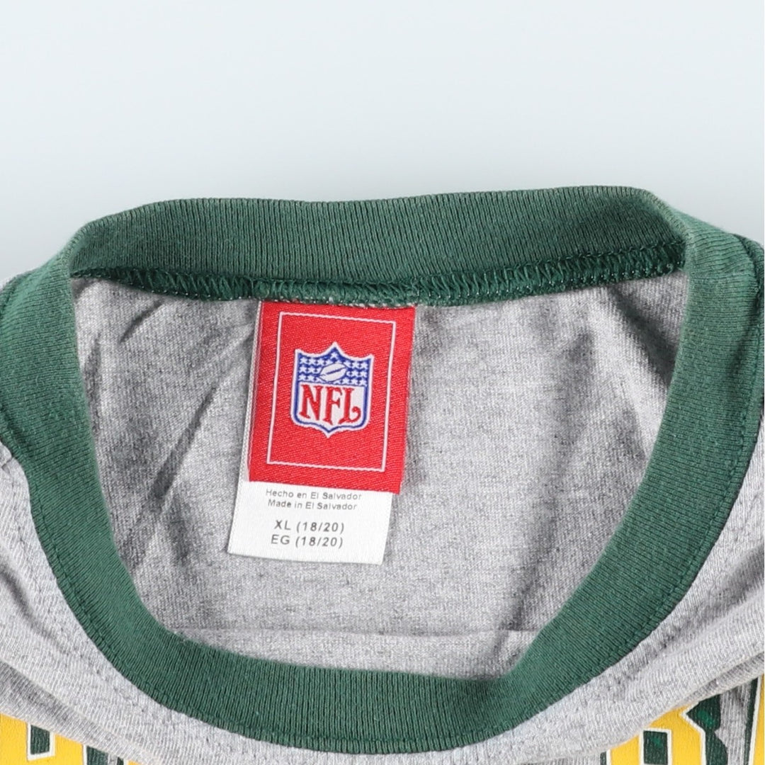 NFL Green Bay Packers Ringer T-Shirt, Women's Size L (approx.) cotton gray type Vintage Second Hand