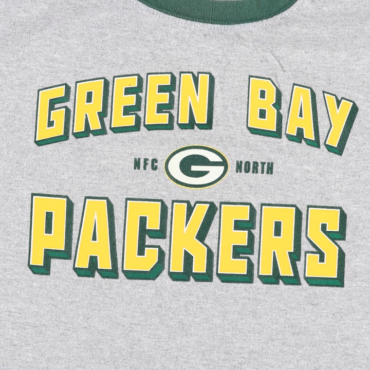 NFL Green Bay Packers Ringer T-Shirt, Women's Size L (approx.) cotton gray type Vintage Second Hand