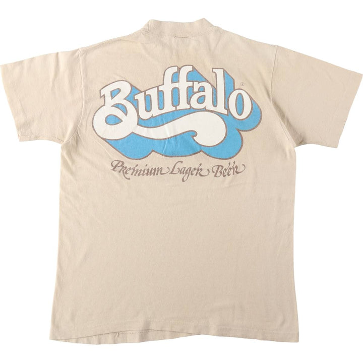 80'S Heavy Bison Pattern Animal T-Shirt, Women's Size S (Equivalent), Vintage cotton Beige type Vintage Second Hand