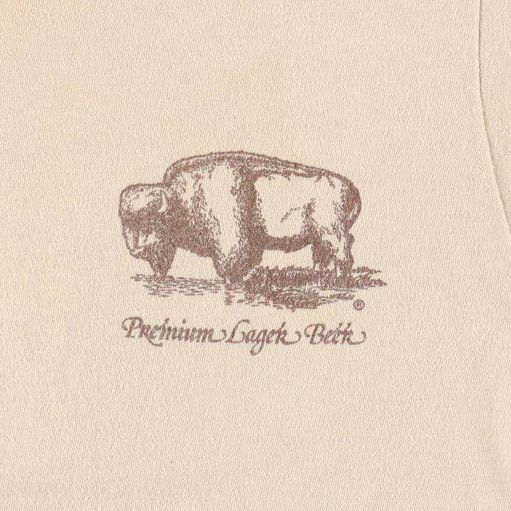 80'S Heavy Bison Pattern Animal T-Shirt, Women's Size S (Equivalent), Vintage cotton Beige type Vintage Second Hand