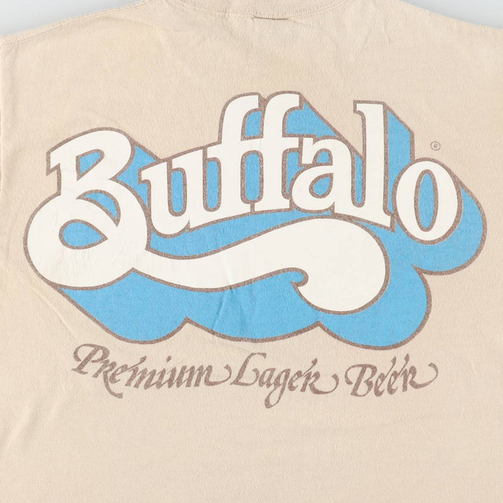 80'S Heavy Bison Pattern Animal T-Shirt, Women's Size S (Equivalent), Vintage cotton Beige type Vintage Second Hand