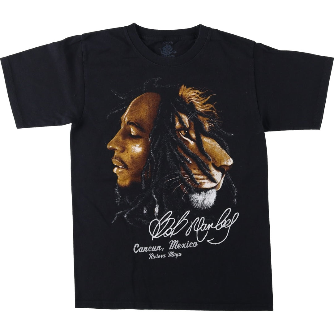 BOB MARLEY Band T-shirt (Women's size S) unclear black type Vintage Second Hand