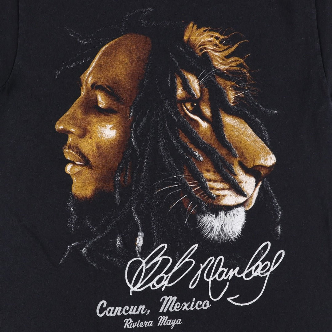 BOB MARLEY Band T-shirt (Women's size S) unclear black type Vintage Second Hand