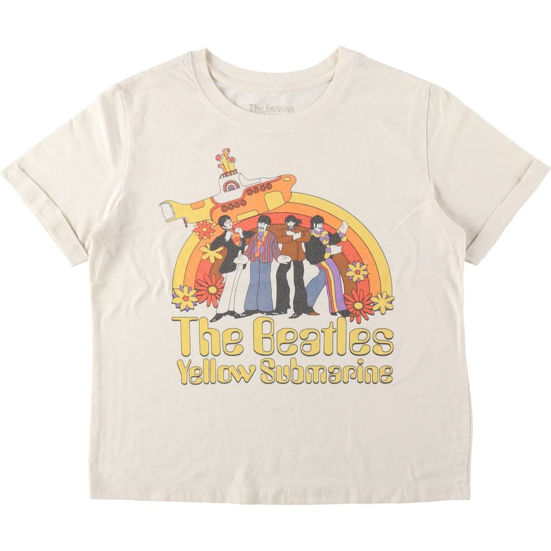 THE BEATLES Band T-Shirt, Women's Size M unclear ivory Vintage Second Hand