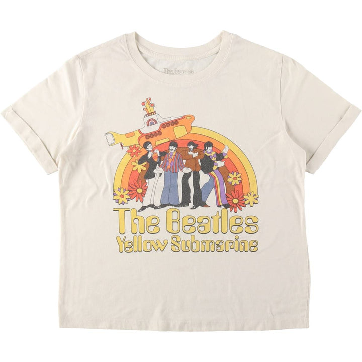 THE BEATLES Band T-Shirt, Women's Size M unclear ivory Vintage Second Hand