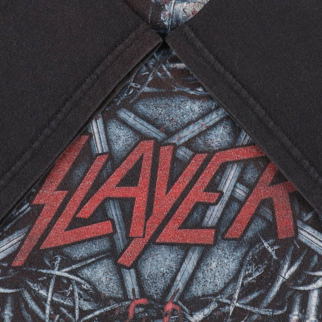 SLAYER Cut-off Band T-Shirt (Women's Size XL) unclear black type Vintage Second Hand