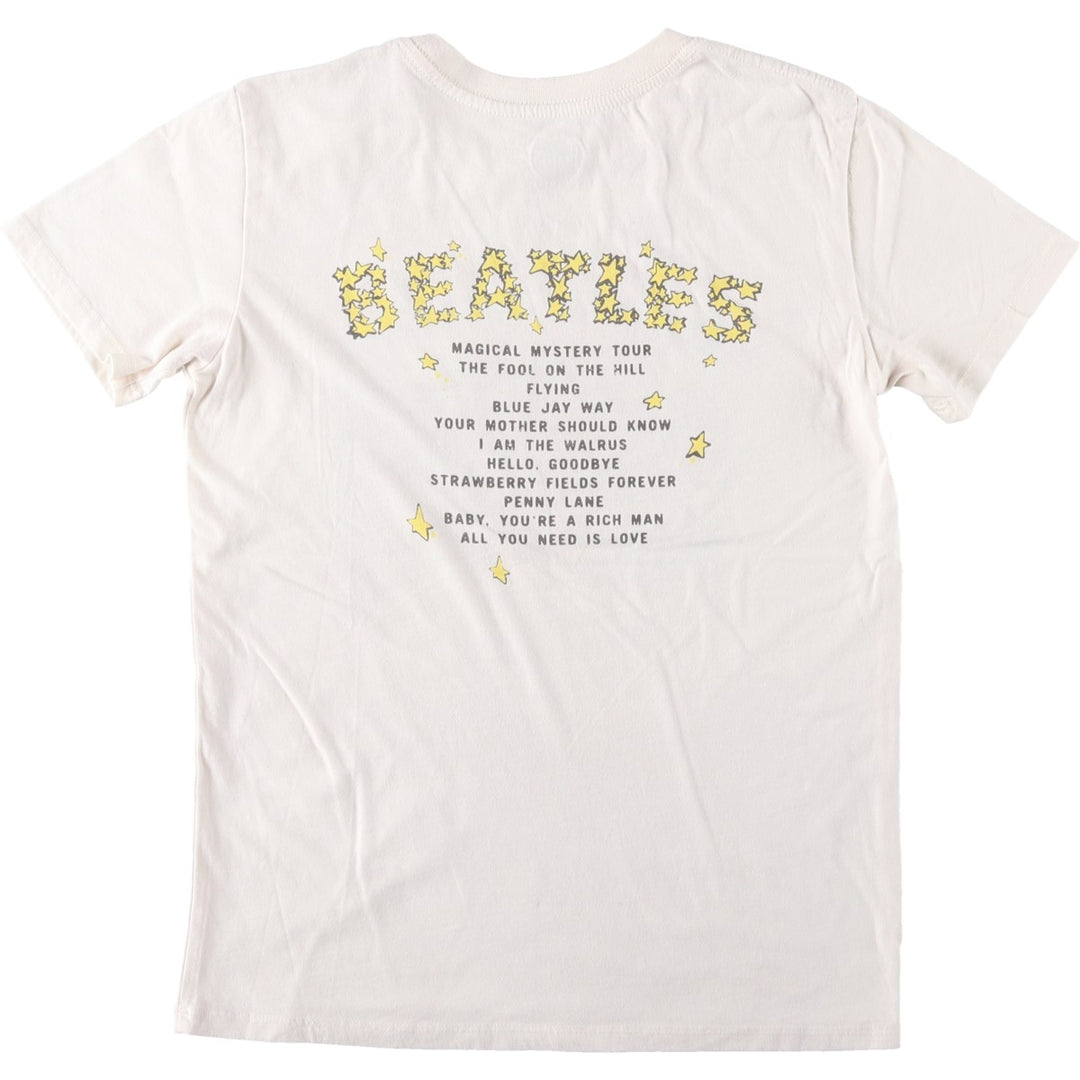 THE BEATLES Band T-shirt (Women's XS equivalent) cotton ivory Vintage Second Hand