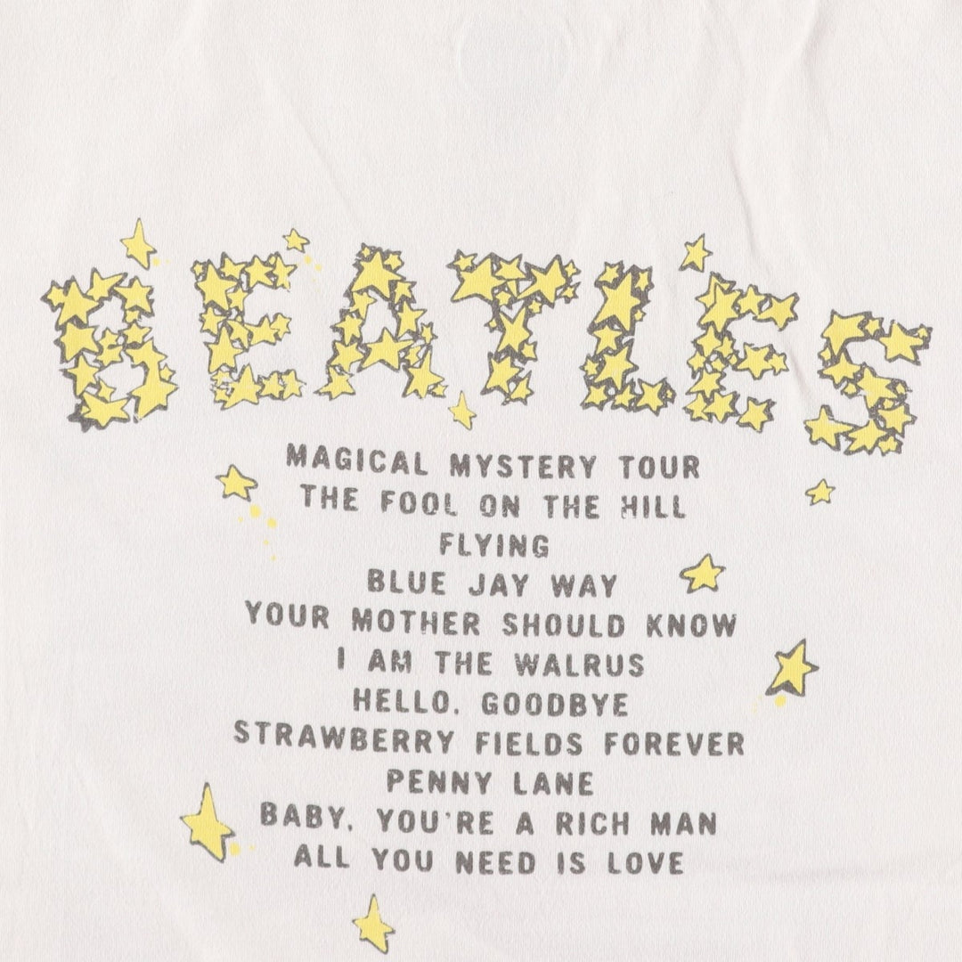 THE BEATLES Band T-shirt (Women's XS equivalent) cotton ivory Vintage Second Hand