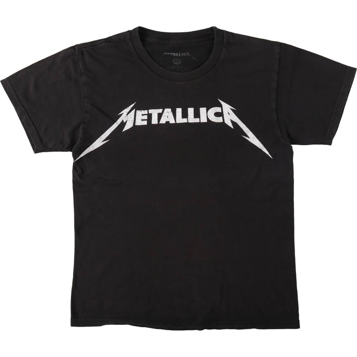METALLICA Metallica Band T-shirt Band T Women's M size cotton black type Vintage Second Hand