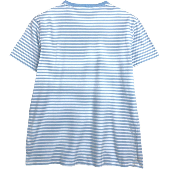 Ralph Lauren POLO RALPH LAUREN CUSTOM FIT Striped Pattern Short-Sleeve Striped T-Shirt (Women's Size M) cotton Blue type light blue Vintage Second Hand