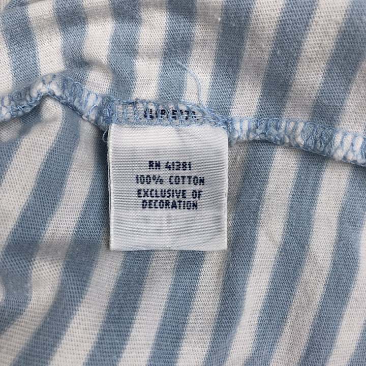 Ralph Lauren POLO RALPH LAUREN CUSTOM FIT Striped Pattern Short-Sleeve Striped T-Shirt (Women's Size M) cotton Blue type light blue Vintage Second Hand