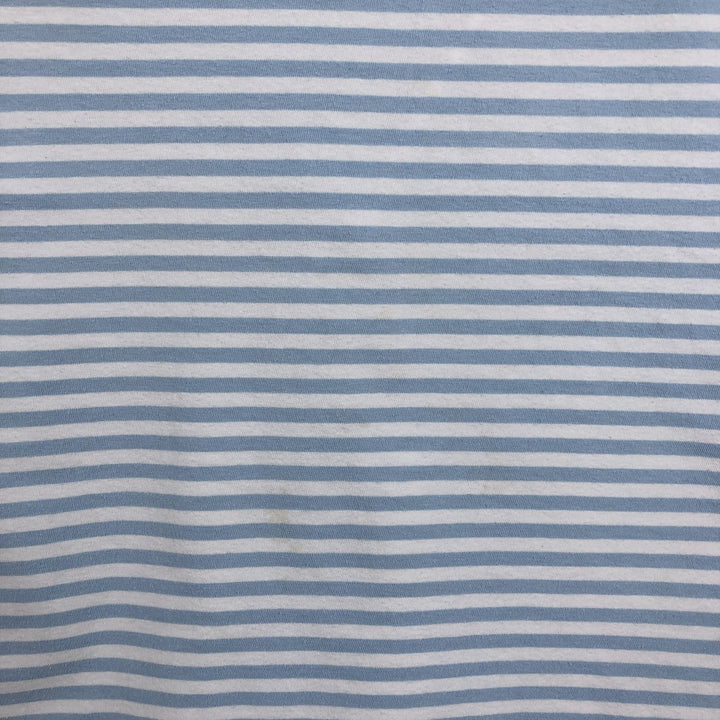 Ralph Lauren POLO RALPH LAUREN CUSTOM FIT Striped Pattern Short-Sleeve Striped T-Shirt (Women's Size M) cotton Blue type light blue Vintage Second Hand