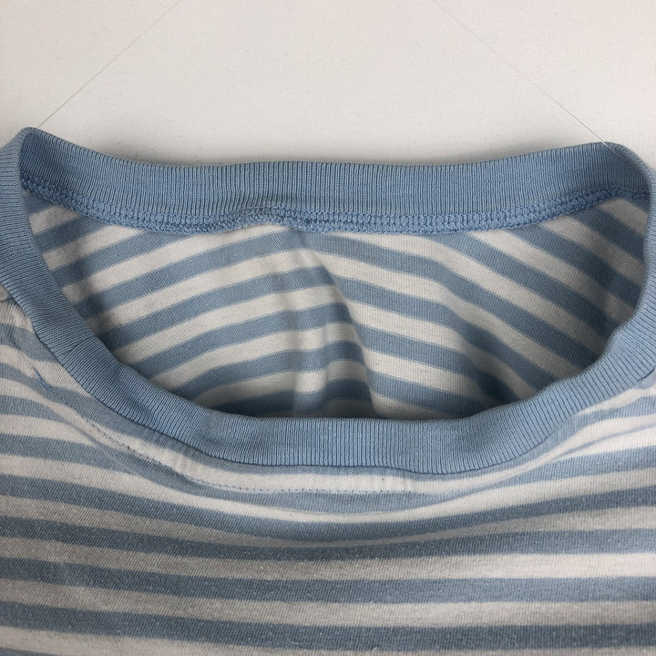 Ralph Lauren POLO RALPH LAUREN CUSTOM FIT Striped Pattern Short-Sleeve Striped T-Shirt (Women's Size M) cotton Blue type light blue Vintage Second Hand