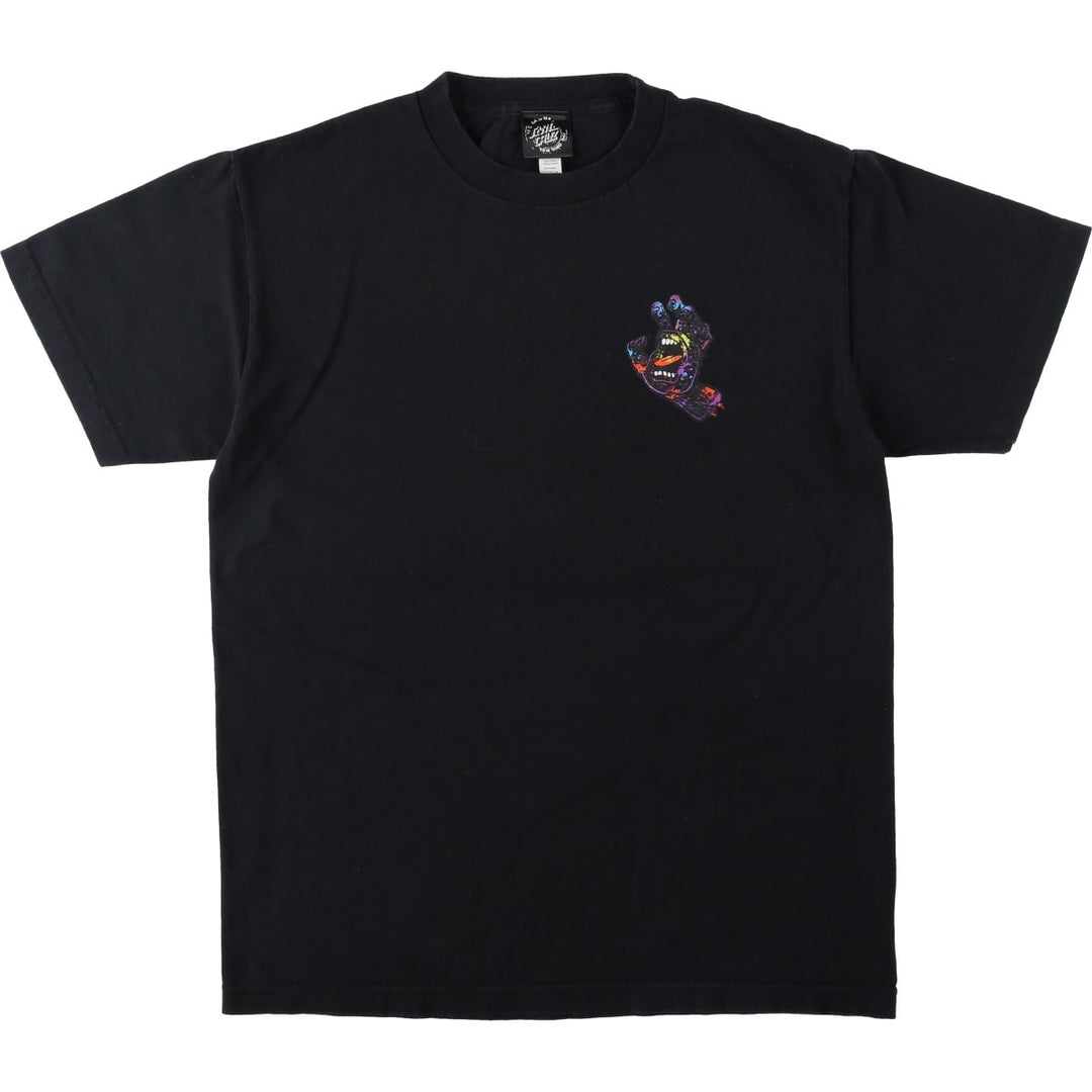 Santa Cruz back logo surf skate t-shirt, women's size M (approx.) cotton black type Vintage Second Hand