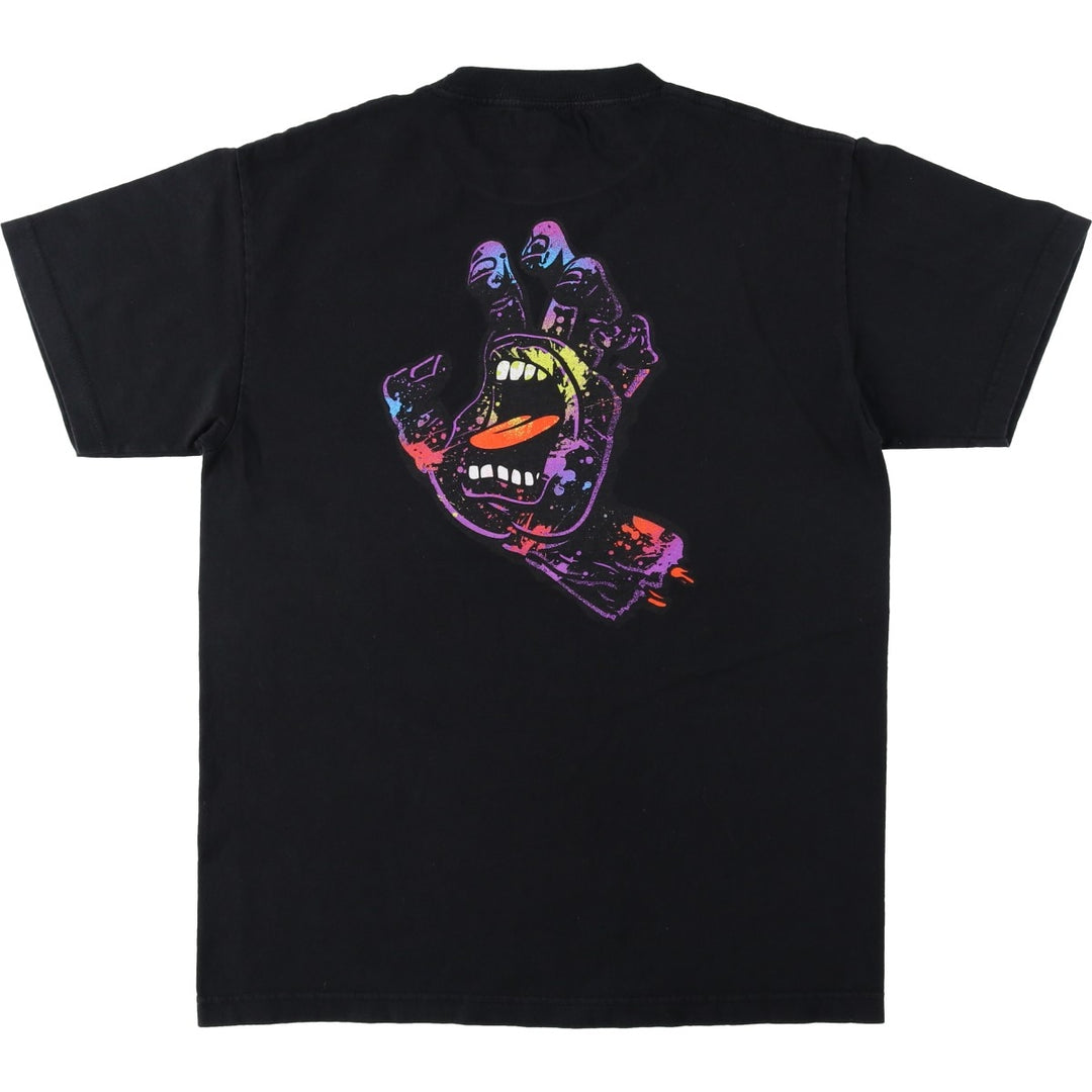 Santa Cruz back logo surf skate t-shirt, women's size M (approx.) cotton black type Vintage Second Hand