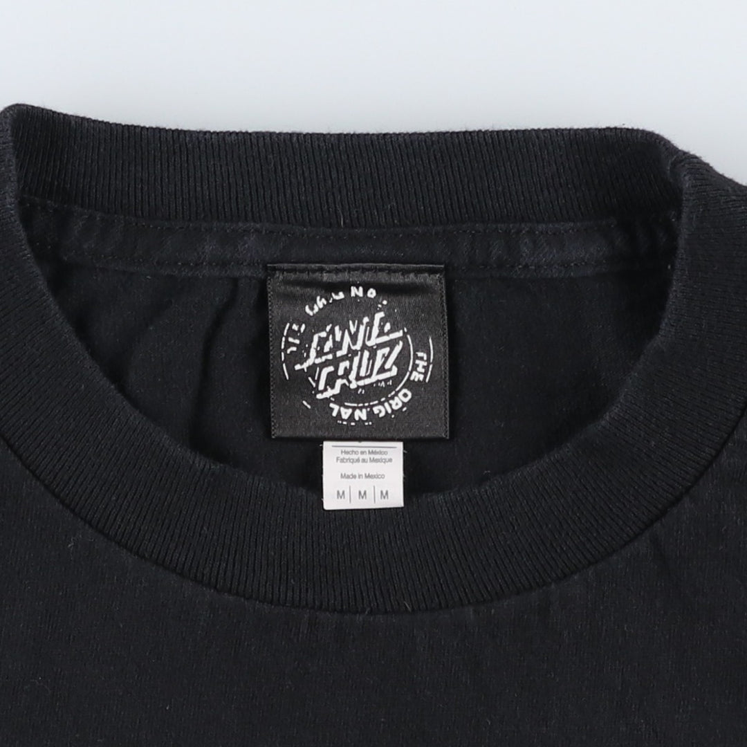 Santa Cruz back logo surf skate t-shirt, women's size M (approx.) cotton black type Vintage Second Hand