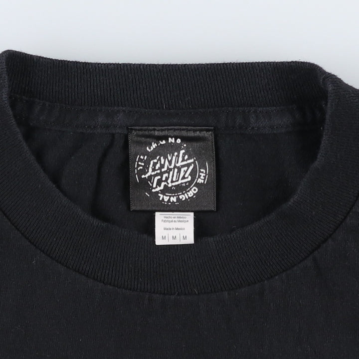 Santa Cruz back logo surf skate t-shirt, women's size M (approx.) cotton black type Vintage Second Hand